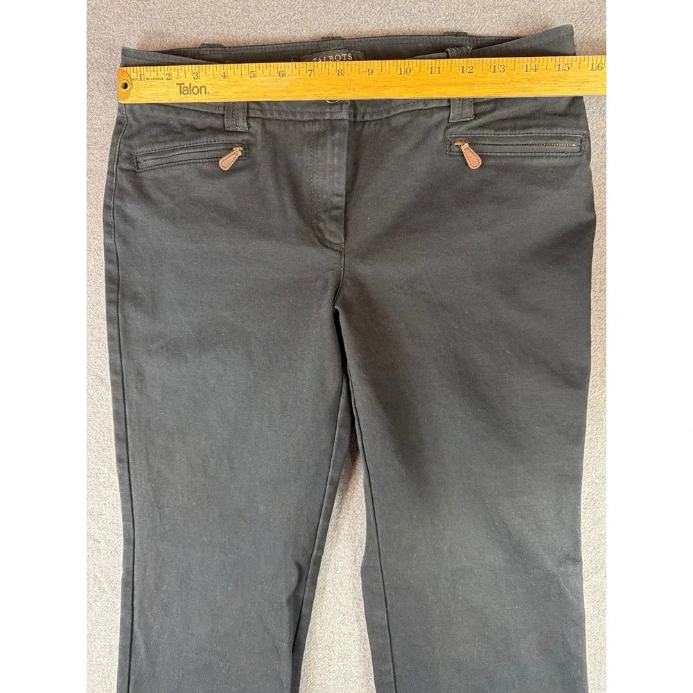 Talbots‎ Pants Women 8P Black Bootcut Mid Rise Chino Cotton Blend Casual Stretch